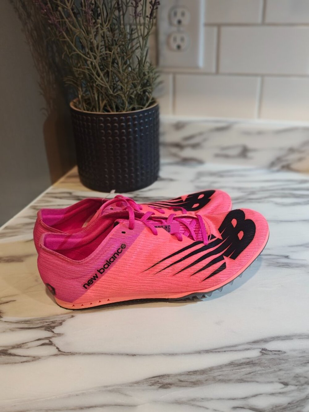 New Balance MD500v7 Women's Track Spikes Size 7 – Pink/Red Racing - Picture 5 of 11